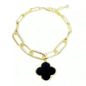 Quatrefoil Black Bracelet
